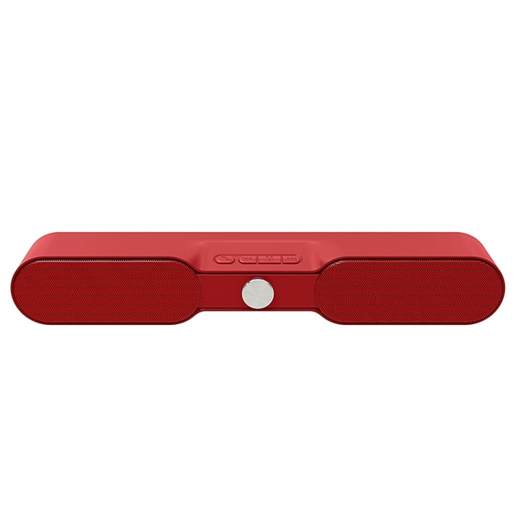 NewRixing NR-4017 TWS Pure Color Soundbar Bluetooth Speaker with Knob(Red) - Desktop Speaker by NewRixing | Online Shopping South Africa | PMC Jewellery | Buy Now Pay Later Mobicred