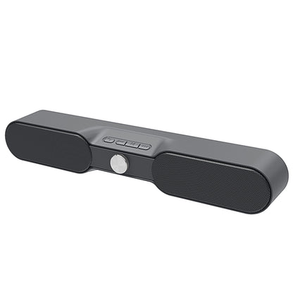 NewRixing NR-4017 TWS Pure Color Soundbar Bluetooth Speaker with Knob(Grey) - Desktop Speaker by NewRixing | Online Shopping South Africa | PMC Jewellery | Buy Now Pay Later Mobicred