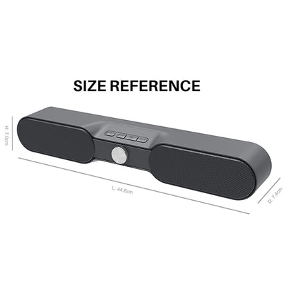 NewRixing NR-4017 TWS Pure Color Soundbar Bluetooth Speaker with Knob(Grey) - Desktop Speaker by NewRixing | Online Shopping South Africa | PMC Jewellery | Buy Now Pay Later Mobicred