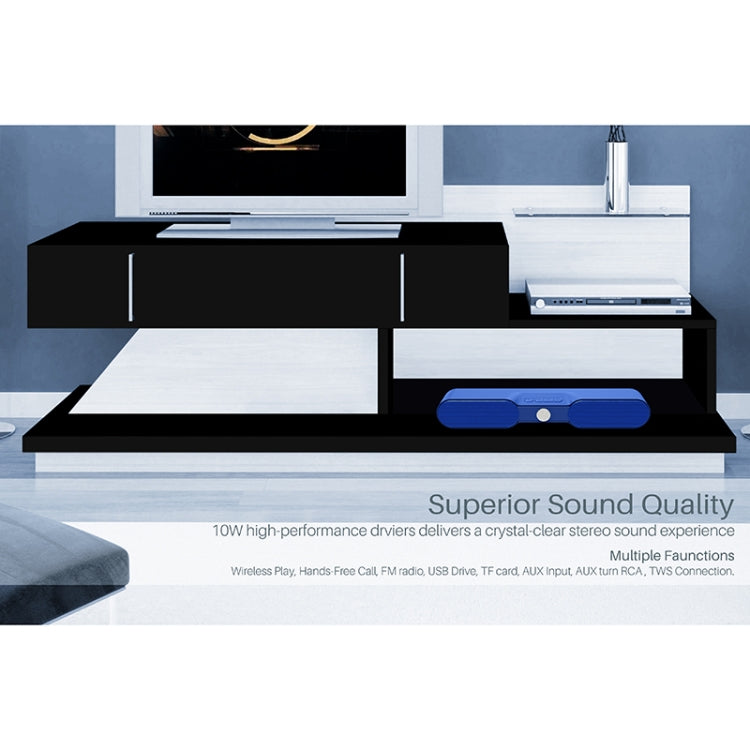 NewRixing NR-4017 TWS Pure Color Soundbar Bluetooth Speaker with Knob(Blue) - Desktop Speaker by NewRixing | Online Shopping South Africa | PMC Jewellery | Buy Now Pay Later Mobicred