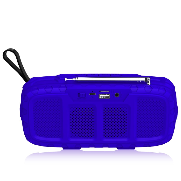 NewRixing NR-5018FM Outdoor Portable Bluetooth Speaker with Antenna, Support Hands-free Call / TF Card / FM / U Disk(Blue+Black) - Desktop Speaker by NewRixing | Online Shopping South Africa | PMC Jewellery | Buy Now Pay Later Mobicred