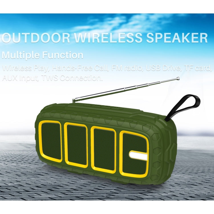 NewRixing NR-5018FM Outdoor Portable Bluetooth Speaker with Antenna, Support Hands-free Call / TF Card / FM / U Disk(Black+Red) - Desktop Speaker by NewRixing | Online Shopping South Africa | PMC Jewellery | Buy Now Pay Later Mobicred