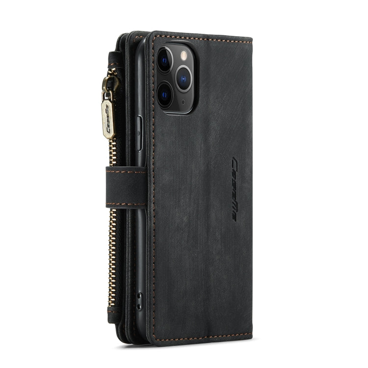 For iPhone 11 Pro CaseMe-C30 PU + TPU Multifunctional Horizontal Flip Leather Case with Holder & Card Slot & Wallet & Zipper Pocket (Black) - iPhone 11 Pro Cases by CaseMe | Online Shopping South Africa | PMC Jewellery | Buy Now Pay Later Mobicred