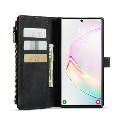 For Samsung Galaxy Note10+ CaseMe-C30 PU + TPU Multifunctional Horizontal Flip Leather Case with Holder & Card Slot & Wallet & Zipper Pocket(Black) - Galaxy Phone Cases by CaseMe | Online Shopping South Africa | PMC Jewellery | Buy Now Pay Later Mobicred