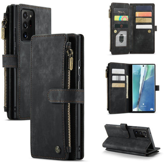 For Samsung Galaxy Note20 Ultra CaseMe-C30 PU + TPU Multifunctional Horizontal Flip Leather Case with Holder & Card Slot & Wallet & Zipper Pocket(Black) - Galaxy Note20 Ultra Cases by CaseMe | Online Shopping South Africa | PMC Jewellery | Buy Now Pay Later Mobicred