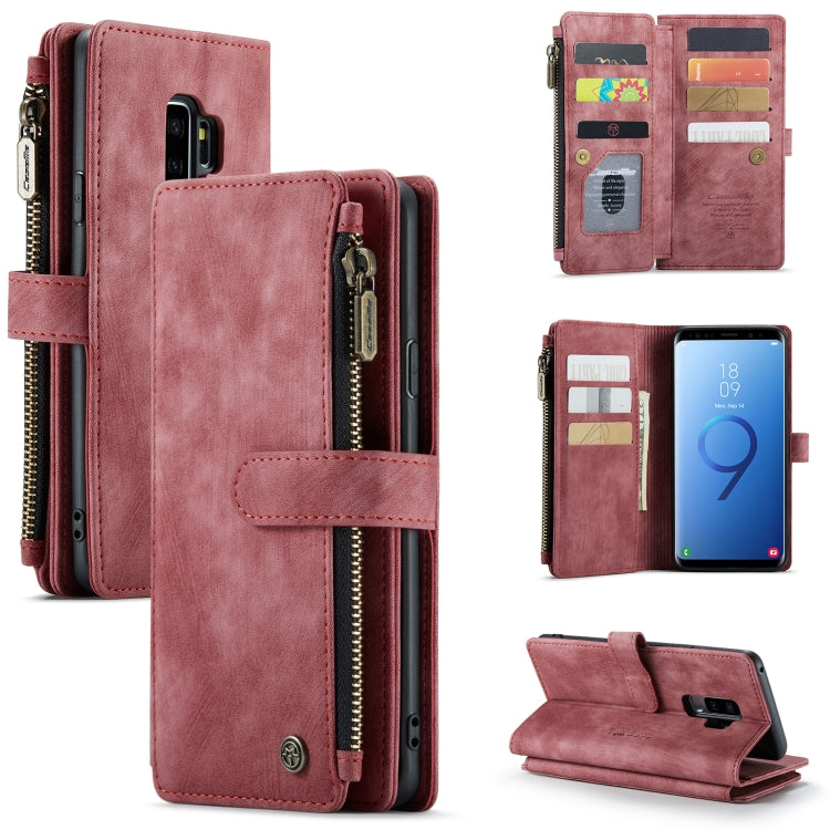 For Samsung Galaxy S9+ CaseMe-C30 PU + TPU Multifunctional Horizontal Flip Leather Case with Holder & Card Slot & Wallet & Zipper Pocket(Red) - Galaxy Phone Cases by CaseMe | Online Shopping South Africa | PMC Jewellery | Buy Now Pay Later Mobicred