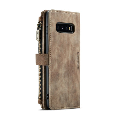 For Samsung Galaxy S10 CaseMe-C30 PU + TPU Multifunctional Horizontal Flip Leather Case with Holder & Card Slot & Wallet & Zipper Pocket(Brown) - Galaxy Phone Cases by CaseMe | Online Shopping South Africa | PMC Jewellery | Buy Now Pay Later Mobicred