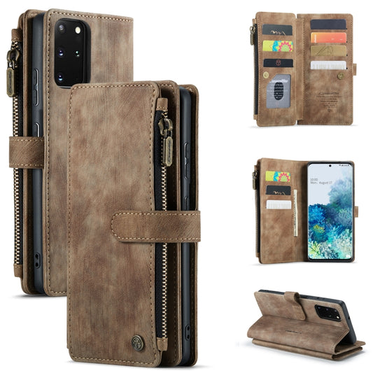 For Samsung Galaxy S20+ 5G CaseMe-C30 PU + TPU Multifunctional Horizontal Flip Leather Case with Holder & Card Slot & Wallet & Zipper Pocket(Brown) - Galaxy Phone Cases by CaseMe | Online Shopping South Africa | PMC Jewellery | Buy Now Pay Later Mobicred