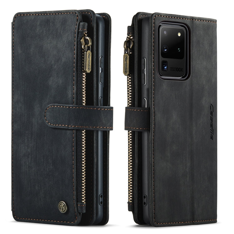 For Samsung Galaxy S20 Ultra 5G CaseMe-C30 PU + TPU Multifunctional Horizontal Flip Leather Case with Holder & Card Slot & Wallet & Zipper Pocket(Black) - Galaxy Phone Cases by CaseMe | Online Shopping South Africa | PMC Jewellery | Buy Now Pay Later Mobicred