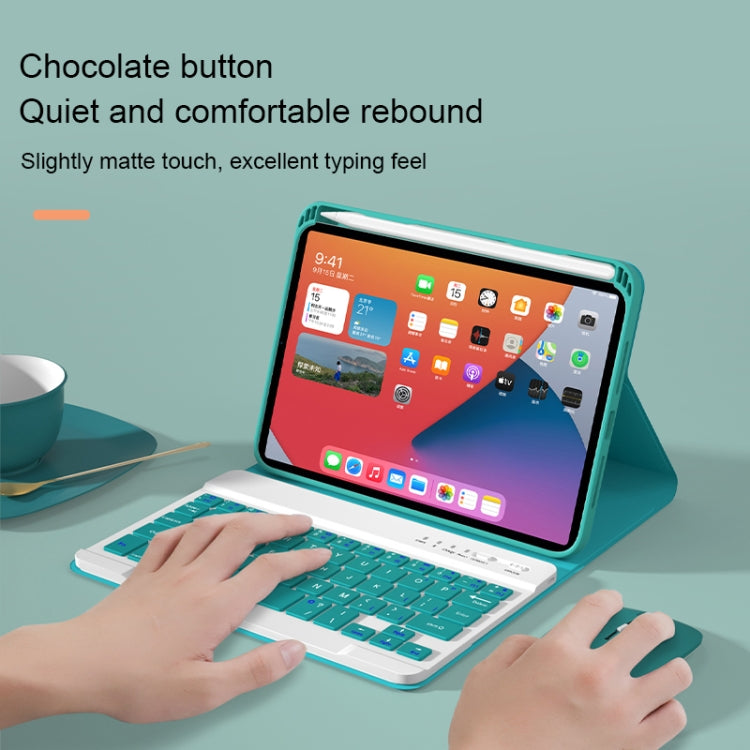 HK006D Square Keys Detachable Bluetooth Candy Color Keyboard Leather Tablet Case with Colorful Backlight & Holder for iPad mini 6(Light Purple) - For iPad mini by PMC TechLife | Online Shopping South Africa | PMC TechLife
