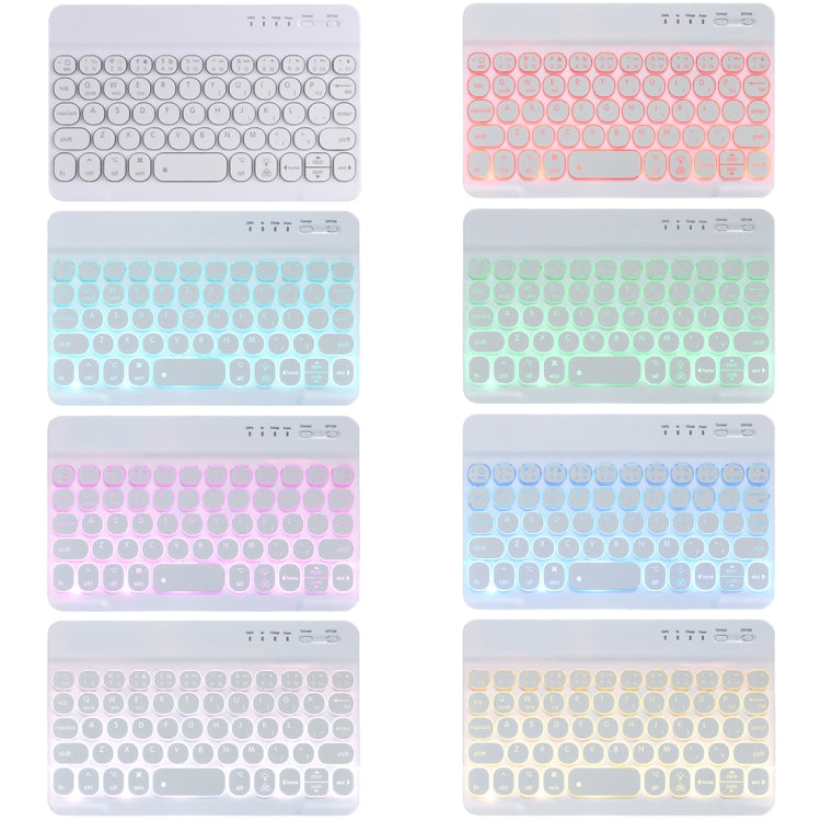 HY006D Round Keys Detachable Bluetooth Keyboard Leather Tablet Case with Colorful Backlight & Holder for iPad mini 6(Pink) - For iPad mini by PMC TechLife | Online Shopping South Africa | PMC TechLife