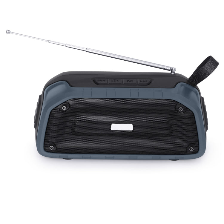 New Rixing NR-906FM TWS Waterproof Bluetooth Speaker Support Hands-free Call / FM with Handle & Antenna(Dark Blue) - Desktop Speaker by NewRixing | Online Shopping South Africa | PMC Jewellery | Buy Now Pay Later Mobicred