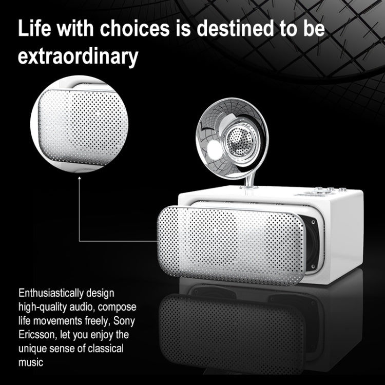 SOAIY Retro Subwoofer Bluetooth Speaker Wireless Mini Radio(White) -  by PMC Jewellery | Online Shopping South Africa | PMC Jewellery | Buy Now Pay Later Mobicred