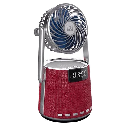 SOAIY K8 Wireless Bluetooth Dual Alarm Clock Speaker with Small Fan(Red) -  by PMC Jewellery | Online Shopping South Africa | PMC Jewellery | Buy Now Pay Later Mobicred