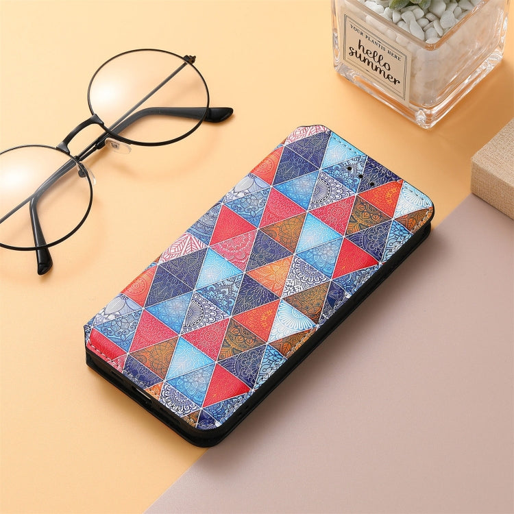 For Blackview A100 Colorful Magnetic Horizontal Flip PU Leather Case with Holder & Card Slot & Wallet(Rhombus Mandala) - More Brand by PMC Jewellery | Online Shopping South Africa | PMC Jewellery | Buy Now Pay Later Mobicred