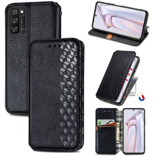 For Blackview A100 Cubic Grid Pressed Horizontal Flip Magnetic PU Leather Case with Holder & Card Slots & Wallet(Black) - More Brand by PMC Jewellery | Online Shopping South Africa | PMC Jewellery | Buy Now Pay Later Mobicred