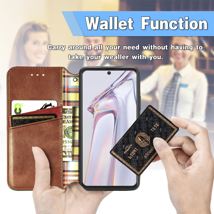 For Blackview A100 Cubic Grid Pressed Horizontal Flip Magnetic PU Leather Case with Holder & Card Slots & Wallet(Grey) - More Brand by PMC Jewellery | Online Shopping South Africa | PMC Jewellery | Buy Now Pay Later Mobicred