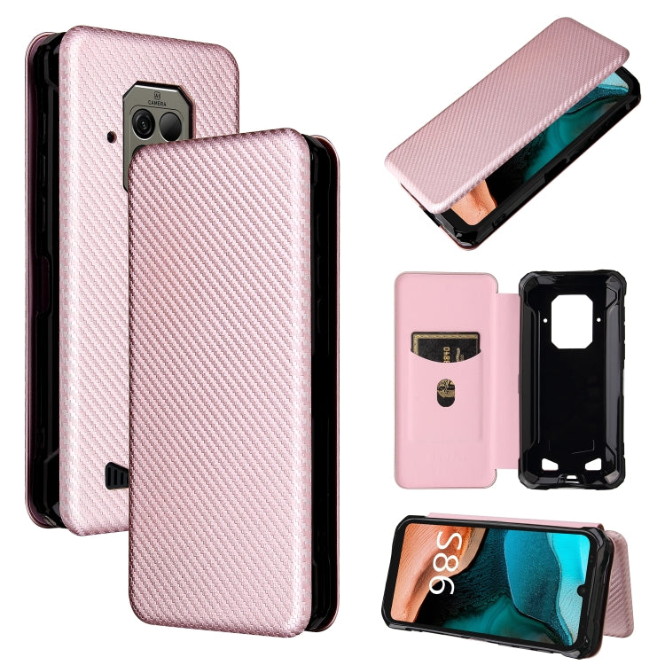 For Doogee S86 / S86 Pro Carbon Fiber Texture Horizontal Flip TPU + PC + PU Leather Case with Card Slot(Pink) - More Brand by PMC Jewellery | Online Shopping South Africa | PMC Jewellery | Buy Now Pay Later Mobicred