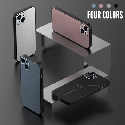 For iPhone 13 R-JUST RJ-52 3-Line Style Metal TPU Shockproof Protective Case(Blue) - iPhone 13 Cases by R-JUST | Online Shopping South Africa | PMC Jewellery