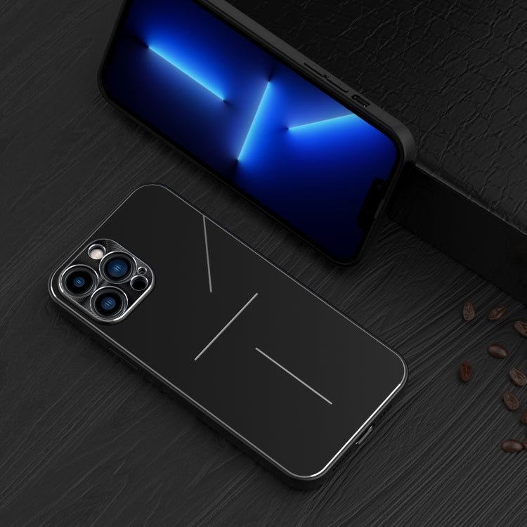 For iPhone 13 Pro Max R-JUST RJ-52 3-Line Style Metal TPU Shockproof Protective Case (Black) - iPhone 13 Pro Max Cases by R-JUST | Online Shopping South Africa | PMC TechLife | Buy Now Pay Later Mobicred
