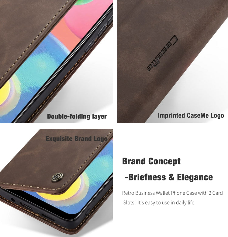 For Galaxy A70s CaseMe-013 Multifunctional Horizontal Flip Leather Case with Card Slot & Holder & Wallet(Coffee) - Galaxy Phone Cases by CaseMe | Online Shopping South Africa | PMC Jewellery | Buy Now Pay Later Mobicred