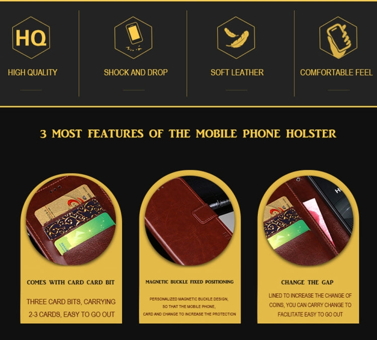 For UMIDIGI A11 Pro Max idewei Crazy Horse Texture Horizontal Flip Leather Case with Holder & Card Slots & Wallet(Brown) - More Brand by idewei | Online Shopping South Africa | PMC Jewellery | Buy Now Pay Later Mobicred