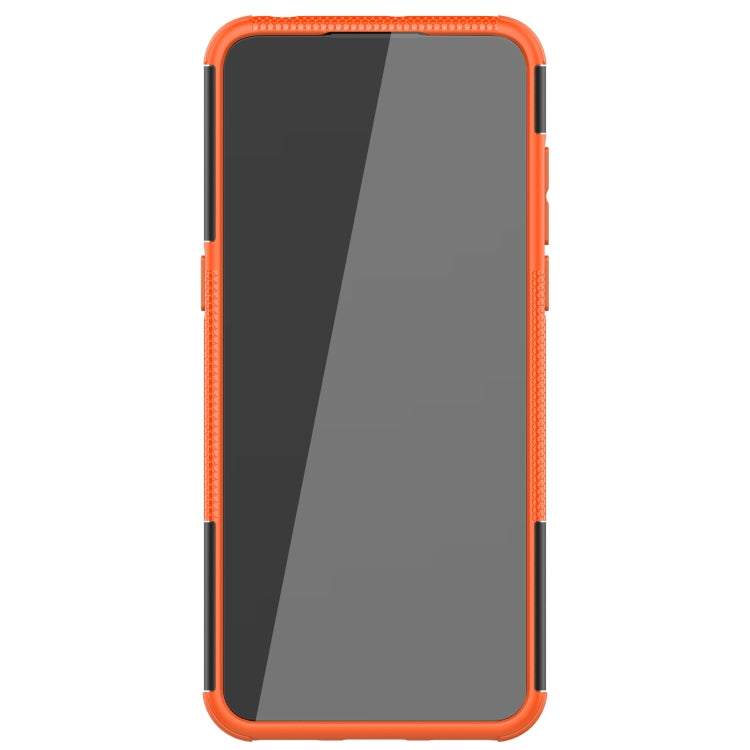 For Alcatel 3L (2021) Tire Texture Shockproof TPU+PC Protective Case with Holder(Orange) - Alcatel Cases by PMC Jewellery | Online Shopping South Africa | PMC Jewellery | Buy Now Pay Later Mobicred