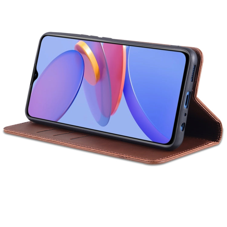 For U-MAGIC 30e AZNS Magnetic Calf Texture Horizontal Flip Leather Case with Card Slots & Holder & Wallet(Dark Brown) - More Brand by AZNS | Online Shopping South Africa | PMC Jewellery | Buy Now Pay Later Mobicred