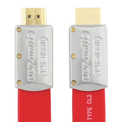 ULT-unite 4K Ultra HD Gold-plated HDMI to HDMI Flat Cable, Cable Length:1.5m(Red) - Cable by ult-unite | Online Shopping South Africa | PMC Jewellery | Buy Now Pay Later Mobicred