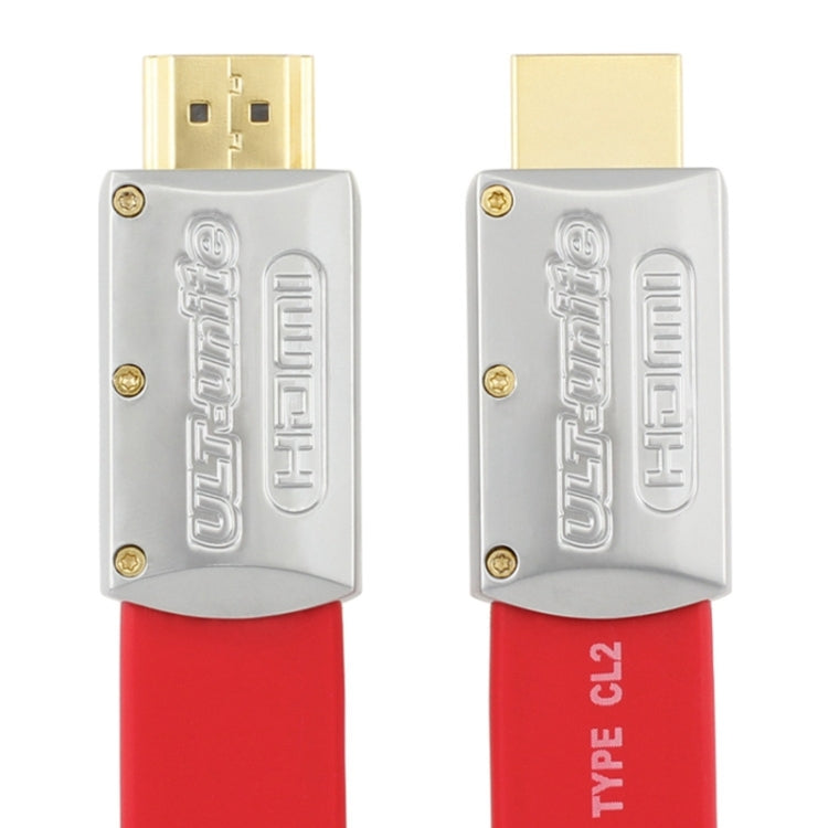 ULT-unite 4K Ultra HD Gold-plated HDMI to HDMI Flat Cable, Cable Length:16m(Red) - Cable by ult-unite | Online Shopping South Africa | PMC Jewellery | Buy Now Pay Later Mobicred