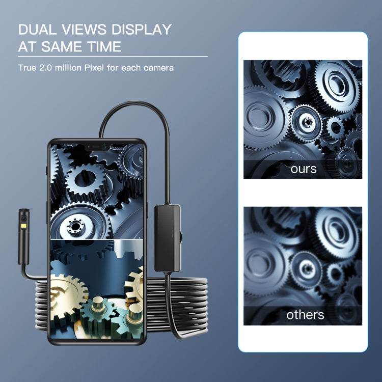 AN100 3 in 1 IP68 Waterproof USB-C / Type-C + Micro USB + USB Dual Cameras Industrial Digital Endoscope with 9 LEDs, Support Android System, Lens Diameter: 5.5mm, Length:3.5m Soft Cable -  by PMC Jewellery | Online Shopping South Africa | PMC Jewellery | Buy Now Pay Later Mobicred