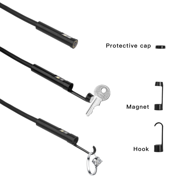 AN100 3 in 1 IP68 Waterproof USB-C / Type-C + Micro USB + USB Dual Cameras Industrial Digital Endoscope with 9 LEDs, Support Android System, Lens Diameter: 8mm, Length:1m Hard Cable -  by PMC TechLife | Online Shopping South Africa | PMC TechLife | Buy Now Pay Later Mobicred