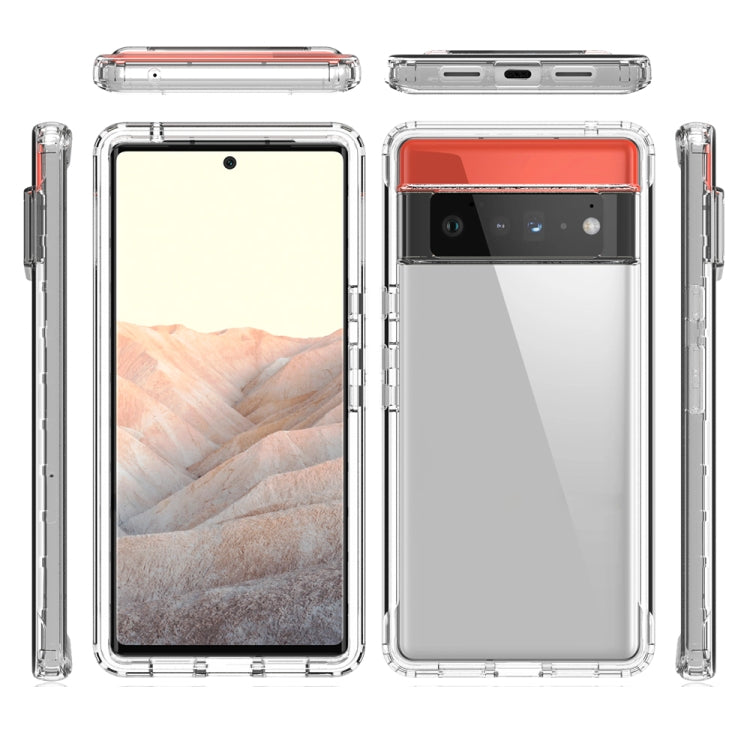 For Google Pixel 6 Pro High Transparency Two-color Gradient PC + TPU Phone Protective Case(Transparent) - Google Cases by PMC Jewellery | Online Shopping South Africa | PMC Jewellery