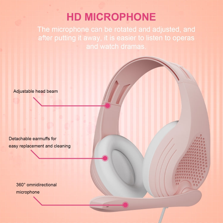 SADES A9 3.5mm Port Adjustable Gaming Headset with Microphone(Rose Gold) - Multimedia Headset by SADES | Online Shopping South Africa | PMC Jewellery | Buy Now Pay Later Mobicred