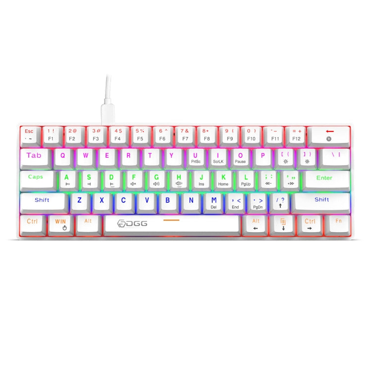 HXSJ V900 61 Keys Cool Lighting Effect Mechanical Wired Keyboard(White) - Wired Keyboard by HXSJ | Online Shopping South Africa | PMC Jewellery | Buy Now Pay Later Mobicred