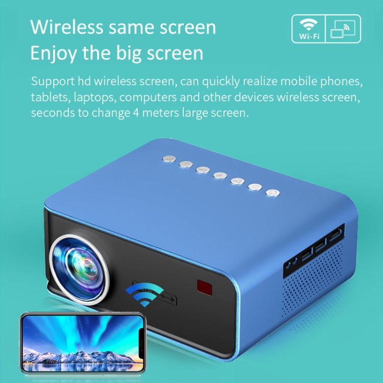 T4 Same Screen Version 1024x600 1200 Lumens Portable Home Theater LCD Projector, Plug Type:UK Plus(Blue) - Mini Projector by PMC Jewellery | Online Shopping South Africa | PMC Jewellery | Buy Now Pay Later Mobicred