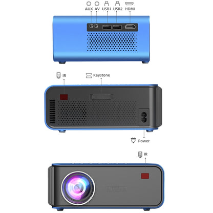 T4 Regular Version 1024x600 1200 Lumens Portable Home Theater LCD Projector, Plug Type:EU Plug(Blue) - Mini Projector by PMC Jewellery | Online Shopping South Africa | PMC Jewellery | Buy Now Pay Later Mobicred