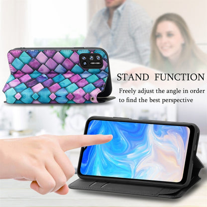 For Doogee N40 Pro CaseNeo Colorful Magnetic Leather Case with Holder & Card Slot & Wallet(Purple Scales) - More Brand by PMC Jewellery | Online Shopping South Africa | PMC Jewellery | Buy Now Pay Later Mobicred