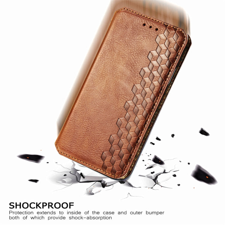 For Doogee N40 Pro Cubic Grid Pressed Horizontal Flip Magnetic Leather Case with Holder & Card Slots & Wallet(Brown) - More Brand by PMC TechLife | Online Shopping South Africa | PMC TechLife | Buy Now Pay Later Mobicred