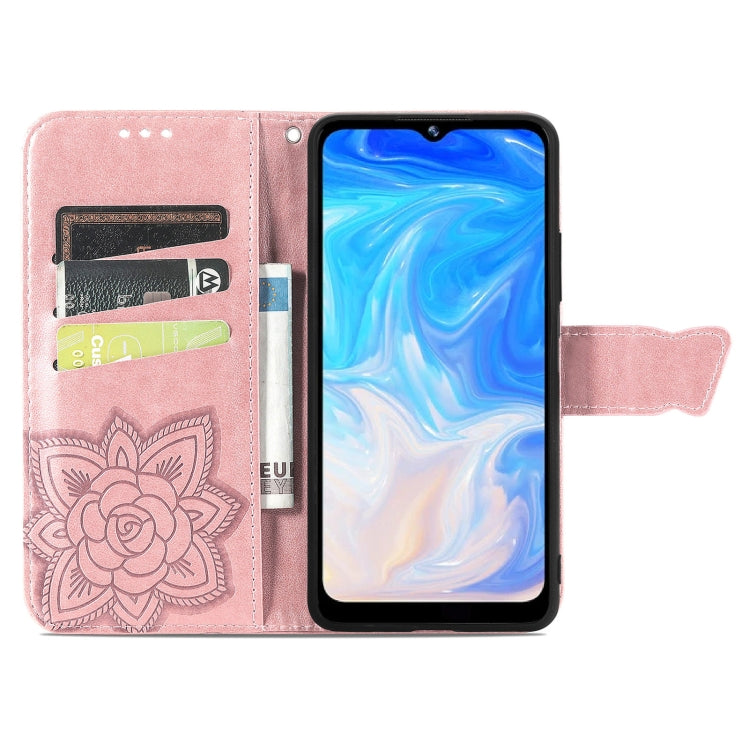 For DOOGEE N40 Pro Butterfly Love Flowers Embossed Horizontal Flip Leather Case with Holder & Card Slots & Wallet & Lanyard(Rose Gold) - More Brand by PMC Jewellery | Online Shopping South Africa | PMC Jewellery | Buy Now Pay Later Mobicred