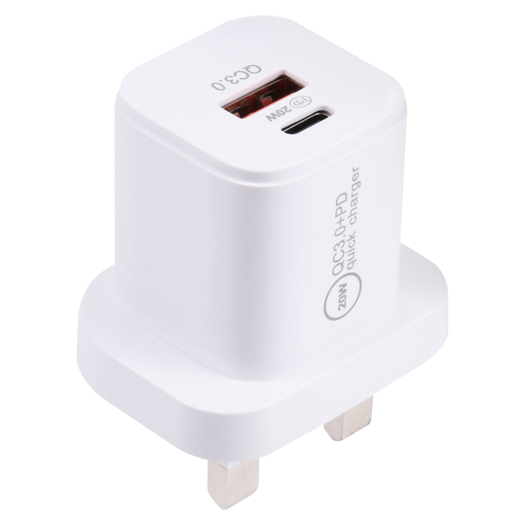 20WACB 20W QC3.0 + PD Quick Charger, Plug Specification:UK Plug(White) - USB Charger by PMC Jewellery | Online Shopping South Africa | PMC Jewellery | Buy Now Pay Later Mobicred