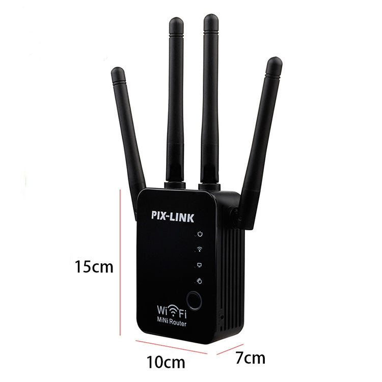 Wireless Smart WiFi Router Repeater with 4 WiFi Antennas, Plug Specification:US Plug(Black) - Wireless Routers by PMC Jewellery | Online Shopping South Africa | PMC Jewellery | Buy Now Pay Later Mobicred