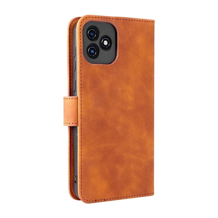 For Blackview Oscal C20 Solid Color Skin Feel Magnetic Buckle Horizontal Flip PU Phone Case(Brown) - More Brand by PMC TechLife | Online Shopping South Africa | PMC TechLife | Buy Now Pay Later Mobicred