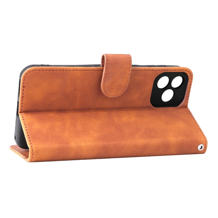 For Blackview Oscal C20 Solid Color Skin Feel Magnetic Buckle Horizontal Flip PU Phone Case(Brown) - More Brand by PMC TechLife | Online Shopping South Africa | PMC TechLife | Buy Now Pay Later Mobicred