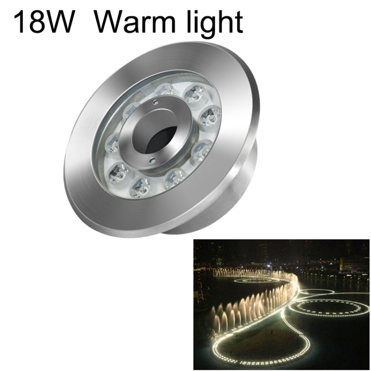 18W Landscape Ring LED Stainless Steel Underwater Fountain Light(Warm Light) - Underwater Lights by PMC TechLife | Online Shopping South Africa | PMC TechLife | Buy Now Pay Later Mobicred