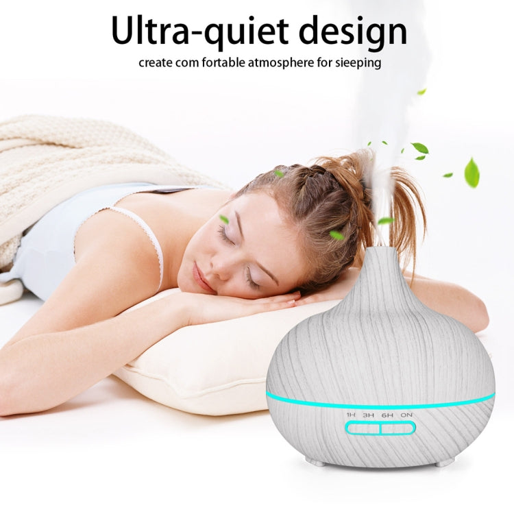 USB 400ml Wood Texture Fragrance Machine Pointed Mouth Humidifier Automatic Alcohol Sprayer with Colorful LED Light(White) - free shipping - PMC TechLife - Order now!