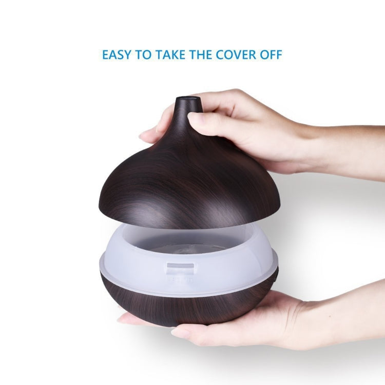 USB 400ml Wood Texture Fragrance Machine Pointed Mouth Humidifier Automatic Alcohol Sprayer with Colorful LED Light & Remote Control(Coffee) - free shipping - PMC TechLife - Order now!