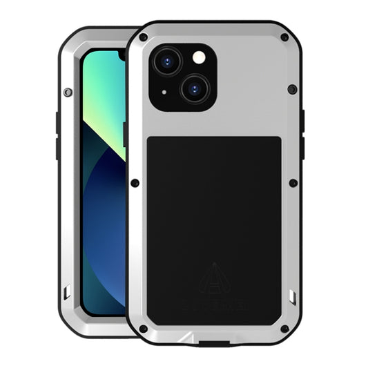 For iPhone 13 mini LOVE MEI Metal Shockproof Life Waterproof Dustproof Protective Phone Case (Silver) - iPhone 13 mini Cases by LOVE MEI | Online Shopping South Africa | PMC Jewellery