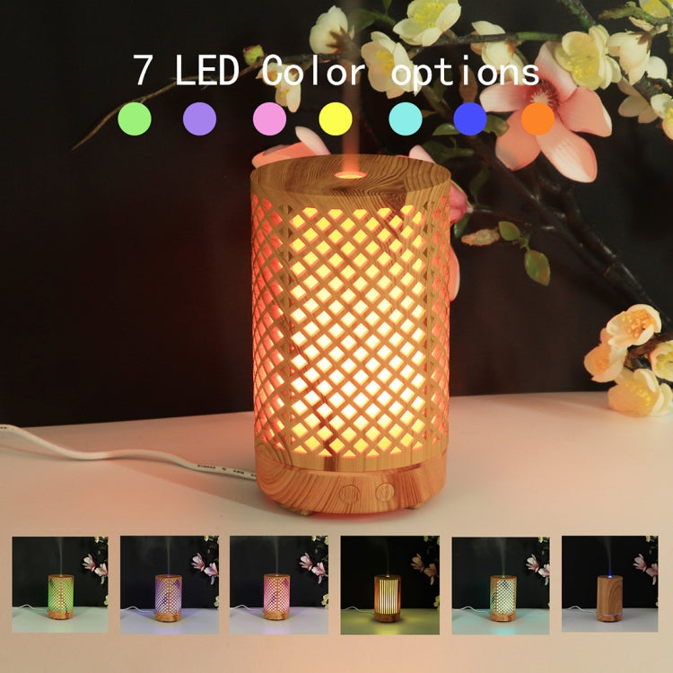 USB 200ml Hollow-out Forest Pattern Wooden Essential Oil Aromatherapy Machine Ultrasonic Humidifier Automatic Alcohol Sprayer(Light Brown-3) - free shipping - PMC TechLife - Order now!