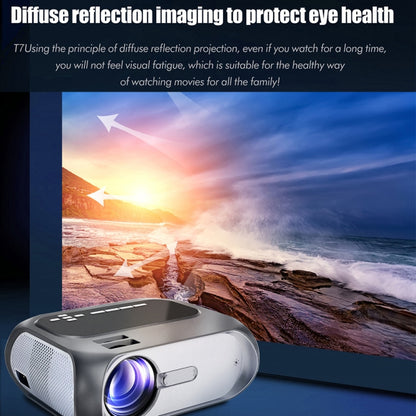 T7 1920x1080P 200 ANSI Portable Home Theater LED HD Digital Projector, Basic Version, UK Plug(Black) - LED Projector by PMC Jewellery | Online Shopping South Africa | PMC Jewellery | Buy Now Pay Later Mobicred